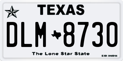 TX license plate DLM8730