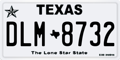 TX license plate DLM8732