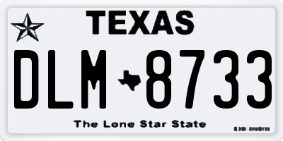 TX license plate DLM8733