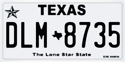TX license plate DLM8735