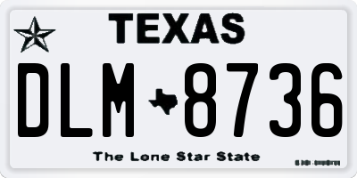 TX license plate DLM8736