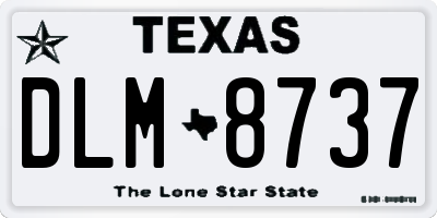 TX license plate DLM8737