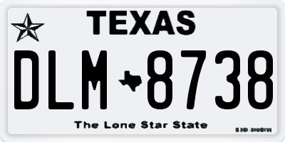 TX license plate DLM8738