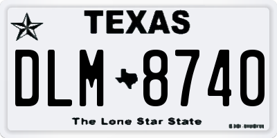 TX license plate DLM8740