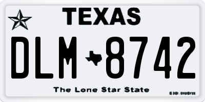 TX license plate DLM8742