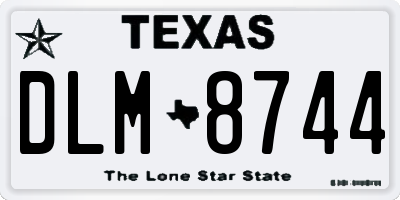TX license plate DLM8744