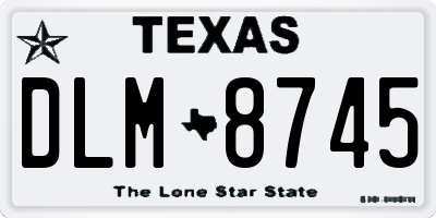 TX license plate DLM8745