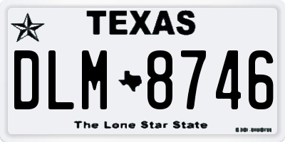 TX license plate DLM8746