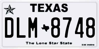 TX license plate DLM8748