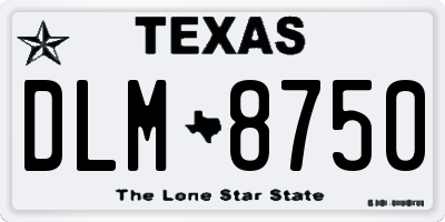 TX license plate DLM8750