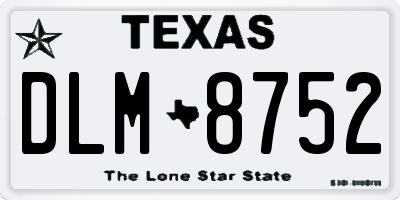 TX license plate DLM8752