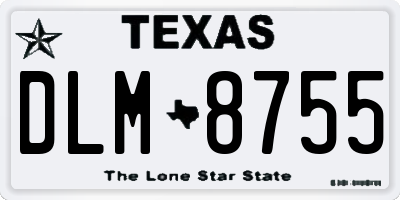 TX license plate DLM8755