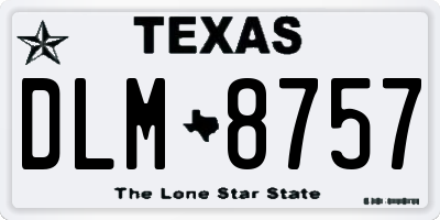 TX license plate DLM8757