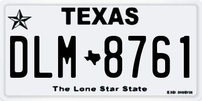 TX license plate DLM8761
