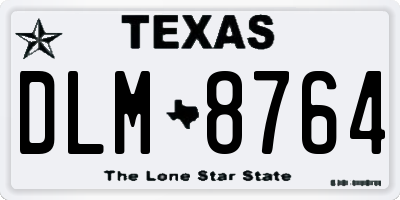 TX license plate DLM8764
