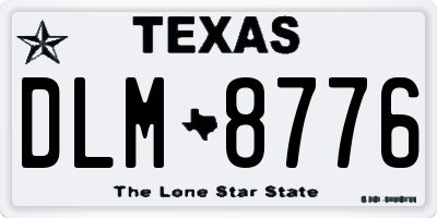 TX license plate DLM8776