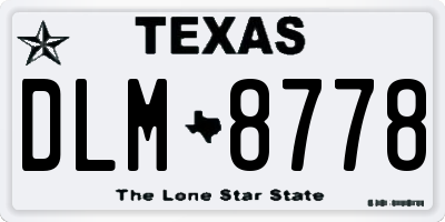 TX license plate DLM8778