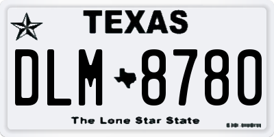 TX license plate DLM8780