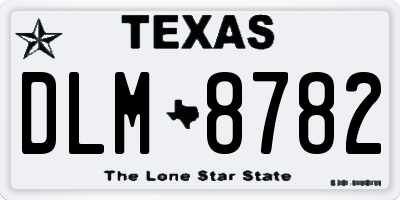 TX license plate DLM8782