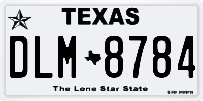 TX license plate DLM8784