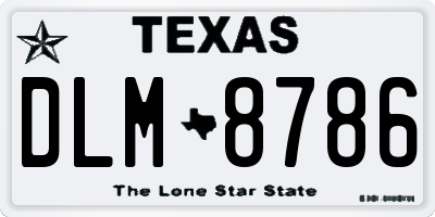 TX license plate DLM8786