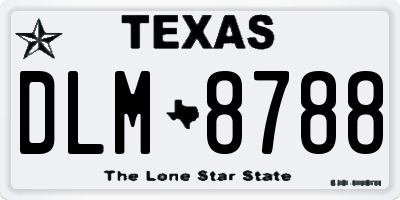 TX license plate DLM8788