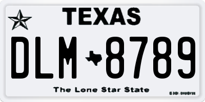 TX license plate DLM8789