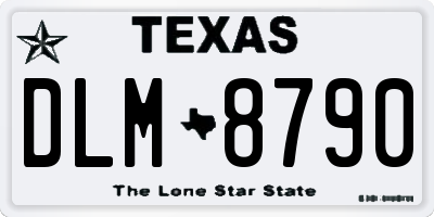 TX license plate DLM8790