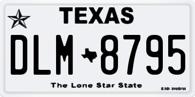TX license plate DLM8795