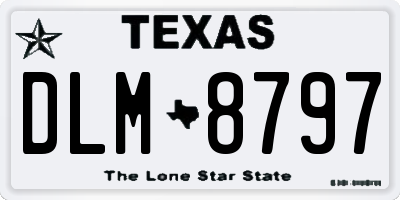 TX license plate DLM8797