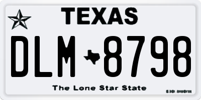 TX license plate DLM8798
