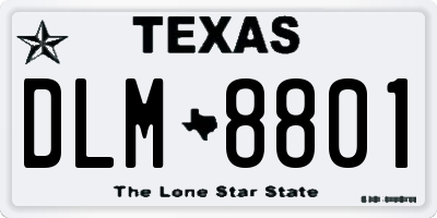 TX license plate DLM8801