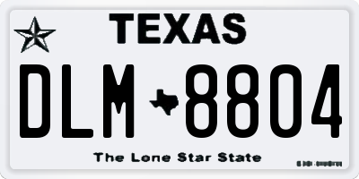 TX license plate DLM8804