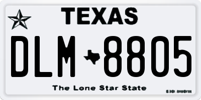 TX license plate DLM8805
