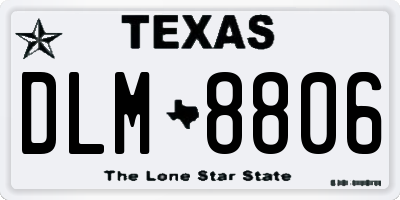 TX license plate DLM8806