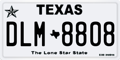 TX license plate DLM8808