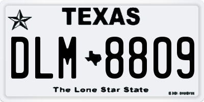 TX license plate DLM8809