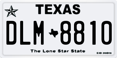 TX license plate DLM8810