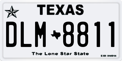 TX license plate DLM8811