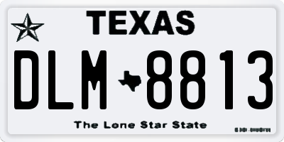 TX license plate DLM8813