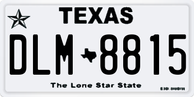 TX license plate DLM8815