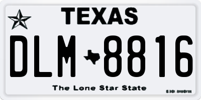 TX license plate DLM8816