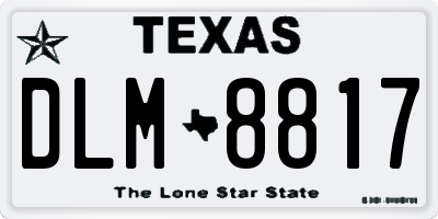 TX license plate DLM8817