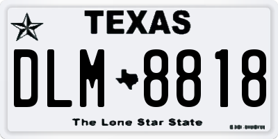 TX license plate DLM8818