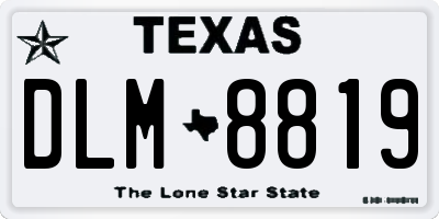 TX license plate DLM8819