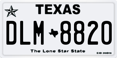 TX license plate DLM8820