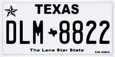 TX license plate DLM8822