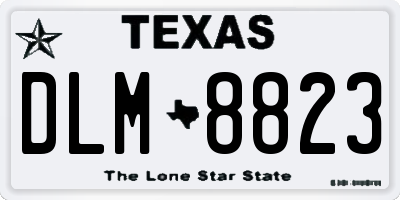 TX license plate DLM8823