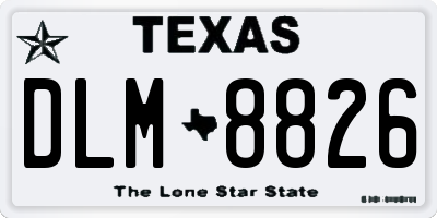 TX license plate DLM8826