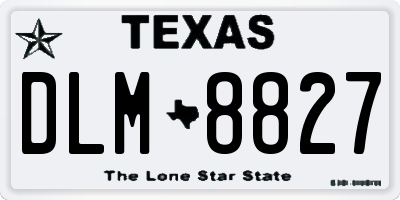 TX license plate DLM8827
